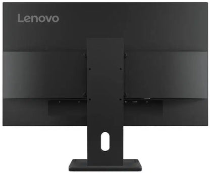 Lenovo computer monitor back view with stand, sleek black design for home or office use