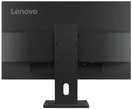 Lenovo computer monitor back view with stand, sleek black design for home or office use
