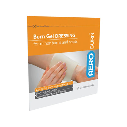 Burns kit with two conforming bandages 5 cm x 1.5 m and a pack of latex-free gloves