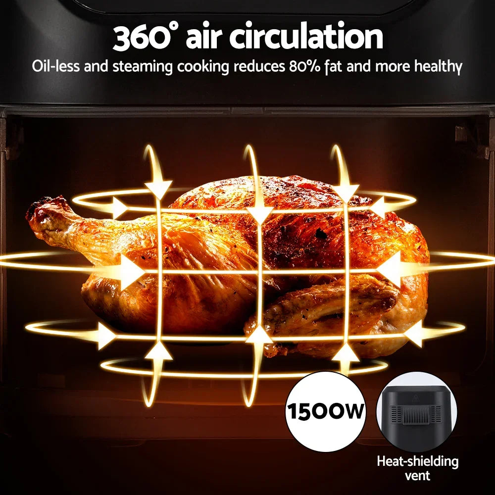 Whole roast chicken in air fryer with 360 degree air circulation, oil-less healthy cooking, 1500W