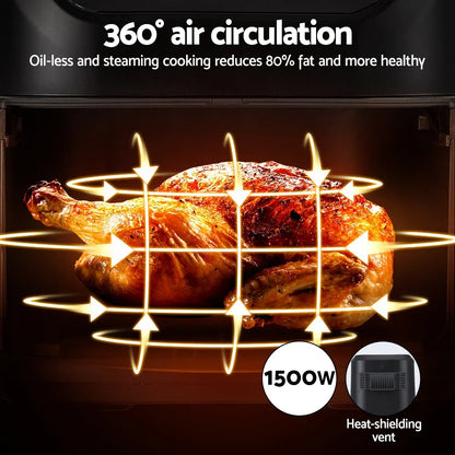 Whole roast chicken in air fryer with 360 degree air circulation, oil-less healthy cooking, 1500W