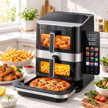 Devanti 12L Dual Basket Air Fryer & Pizza Maker