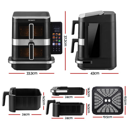 Devanti 12L Dual Basket Air Fryer & Pizza Maker - view 3