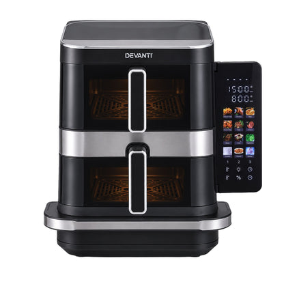 Devanti 12L Dual Basket Air Fryer & Pizza Maker - view 4