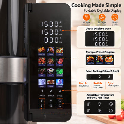 Devanti 12L Dual Basket Air Fryer & Pizza Maker - view 6