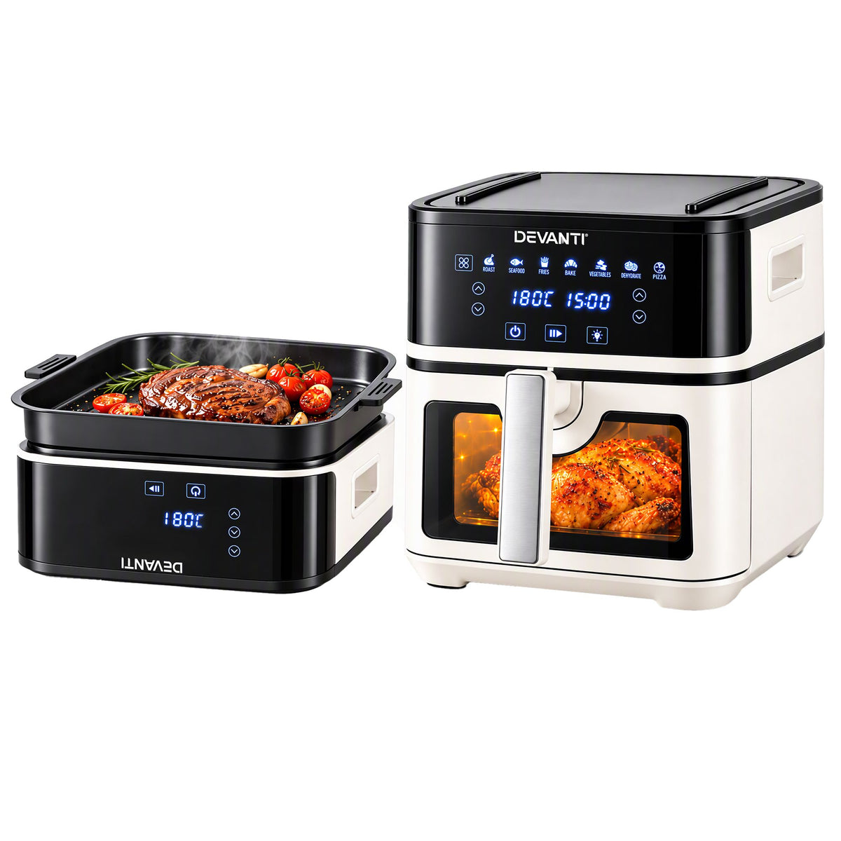 Devanti 8L air fryer and grill with 180 degree flip design