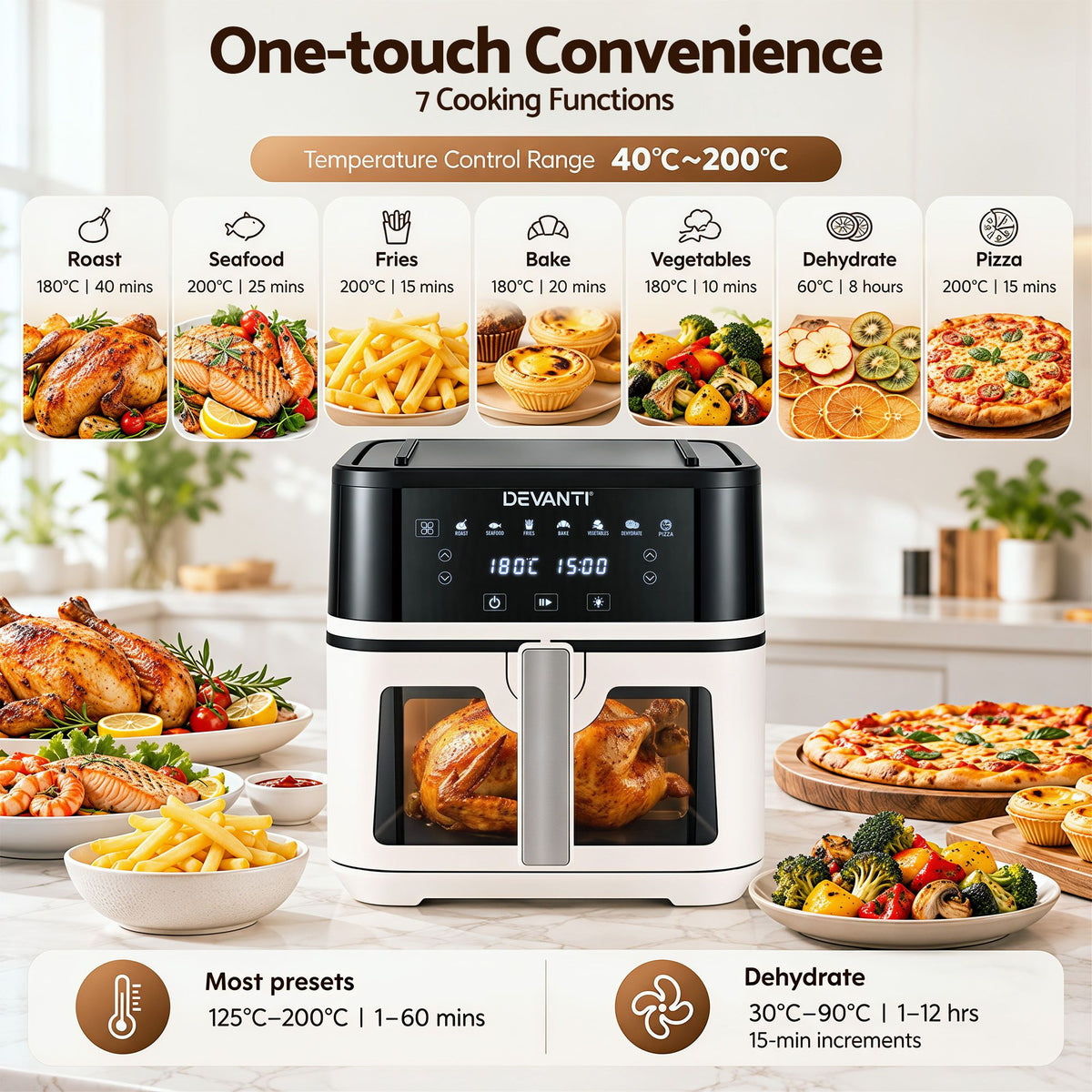 Devanti air fryer grill pan, 37 x 32 x 5cm