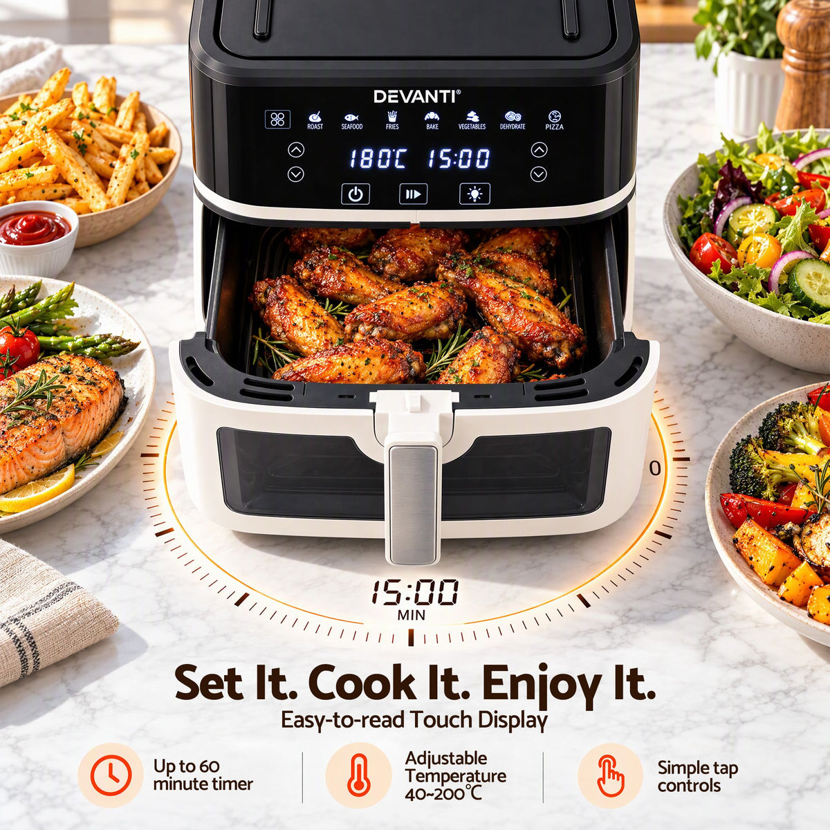 Devanti 8L air fryer crisper tray, 24 x 24cm