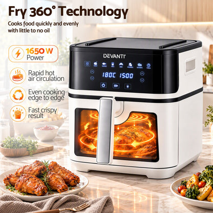 Devanti 8L air fryer with 360 degree hot air circulation