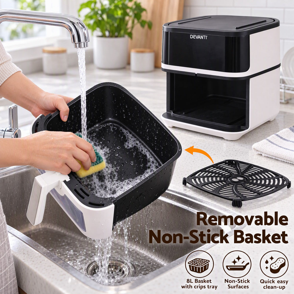 Devanti 8L air fryer and grill, 29 x 30 x 32cm