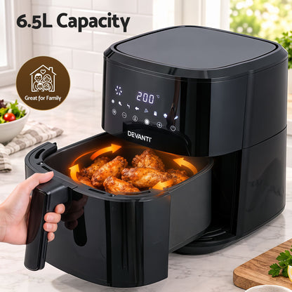 Devanti 6.5L Digital Air Fryer 1700W - 8 Presets - view 4