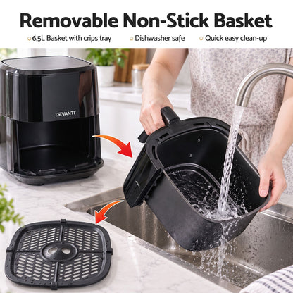 Devanti 6.5L Digital Air Fryer 1700W - 8 Presets - view 9