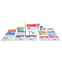 Compact IFAK first aid case, 24 x 18 x 7cm and 351g, sized for a glove box, backpack or desk drawer