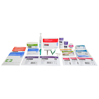Compact IFAK first aid case, 24 x 18 x 7cm and 351g, sized for a glove box, backpack or desk drawer