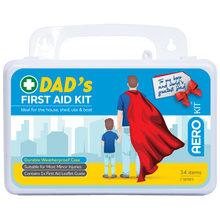 DAD'S 2 Series waterproof first aid kit with 18 essential items for cuts, burns, abrasions and minor injuries