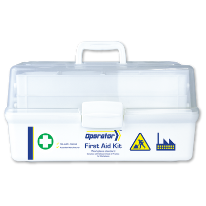 Aero Healthcare tacklebox first aid kit with over 30 line items for industrial and construction sites