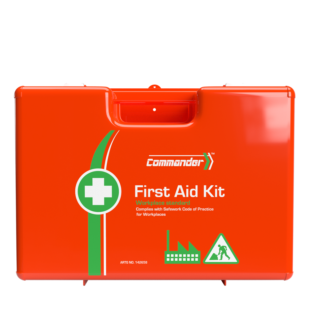 Impact resistant rugged plastic first aid case, 43 x 14.5 x 30.5 cm, from the Aero Healthcare COMMANDER range