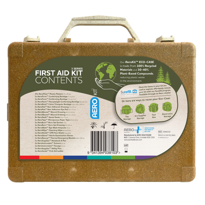 Aero Eco First Aid Kit ECO-CASE moulded from 100% recycled plastics with plant-based compounds