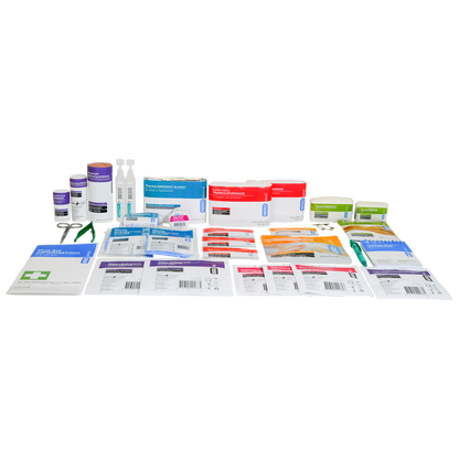 Wall-mountable Eco First Aid Kit with snap-lock bracket and central slit pocket, Surefill refill compatible