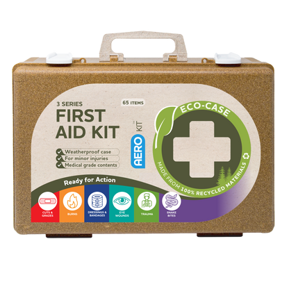 Eco First Aid Kit by Aero Healthcare in a waterproof 25 x 19 x 9cm ECO-CASE