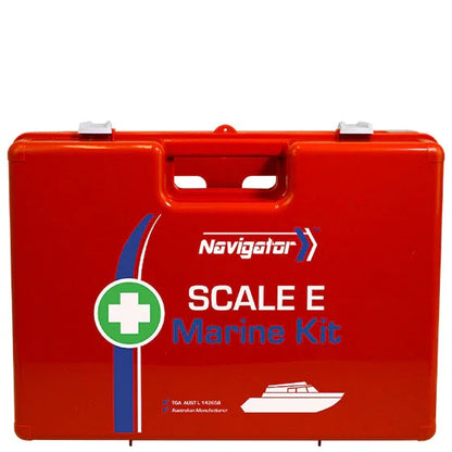 UV and water resistant marine hard case with wall mount bracket holding AERO brand first aid supplies