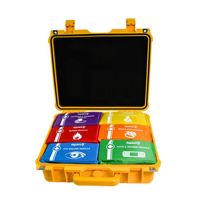 MODULATOR Waterproof Tough First Aid Kit with six colour-coded injury-specific modules, 4.7 kg