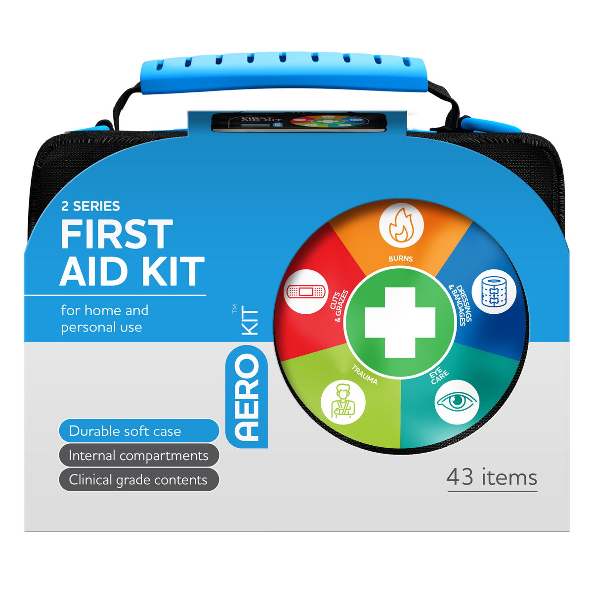 2 Series First Aid Softpack, a fully stocked portable first aid kit with belt loop