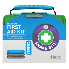 Green snake bite first aid kit softpack with belt loop for bushwalkers, campers and outdoor workers