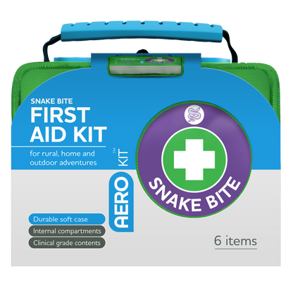 Green snake bite first aid kit softpack with belt loop for bushwalkers, campers and outdoor workers