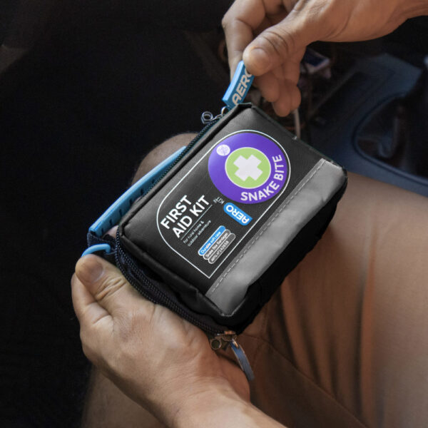 Clinical-grade, latex-free snake bite kit contents in internal compartments, refillable individually