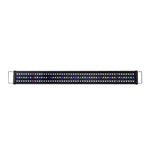 Rectangular LED aquarium light bar with multicolor bulbs on white background