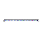 Slim black LED aquarium light bar with multicolor LEDs, isolated on white background