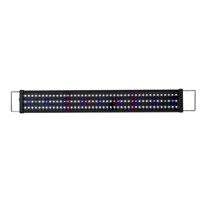 Rectangular LED aquarium light bar with multicolor LEDs and adjustable metal brackets