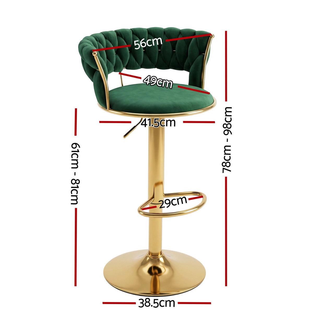 Artiss Vivien stool on a powder-coated steel pedestal base