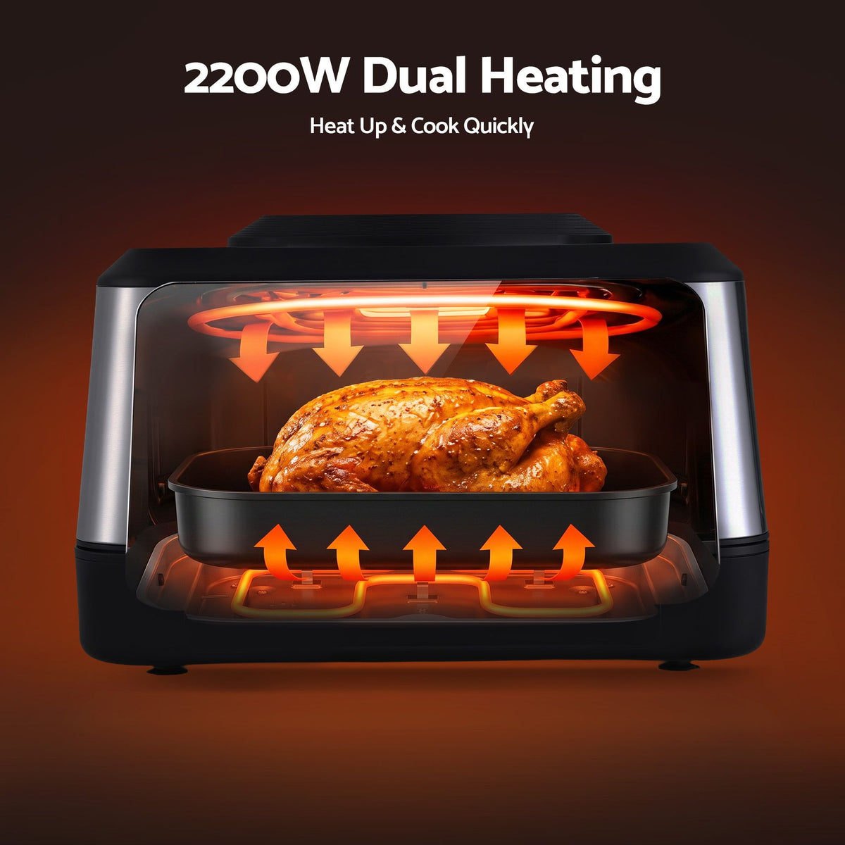 Devanti 5-in-1 BBQ Grill Air Fryer 8L 2200W - view 5