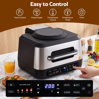 Devanti 5-in-1 BBQ Grill Air Fryer 8L 2200W - view 7