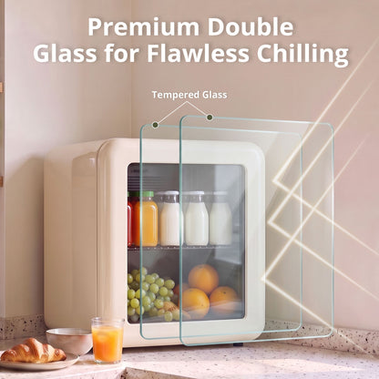 LUVIMO 48L Bar Fridge Mini Refrigerator Glass Door Aesthetics Cooler