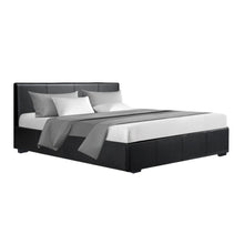 Artiss Nino Gas Lift Bed Frame Queen Black with Storage 300kg