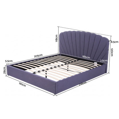 Artiss King Bed Frame With Lift Up Storage USB Ports Grey
