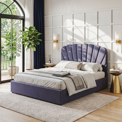 Artiss King Bed Frame With Lift Up Storage USB Ports Grey