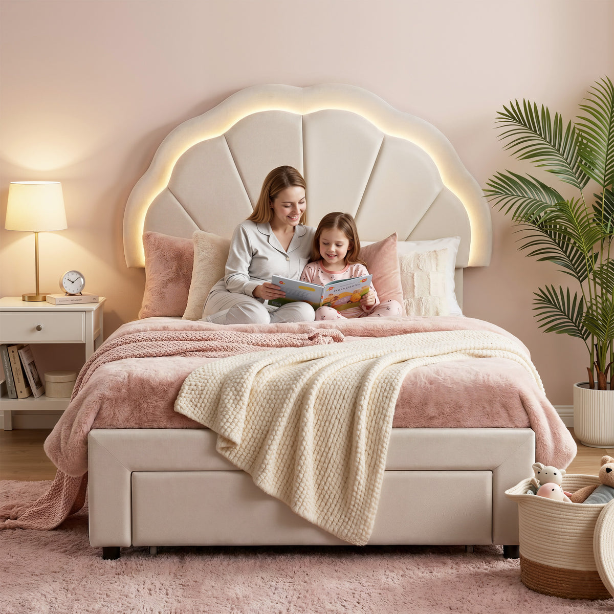 Storage drawer measuring 103L x 33H x 50D cm in the end of the Artiss GLOW bed frame