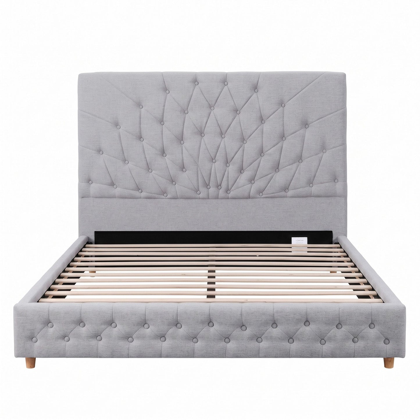 Artiss Queen Bed Frame With Tufted Headboard Grey