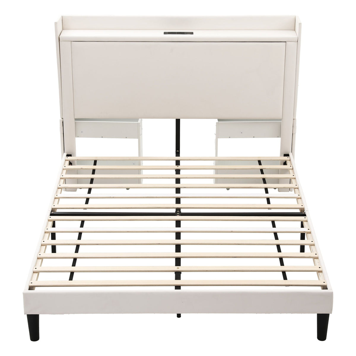 Artiss queen bed frame with a wide headboard shelf for bedside items