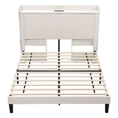 Artiss queen bed frame with a wide headboard shelf for bedside items