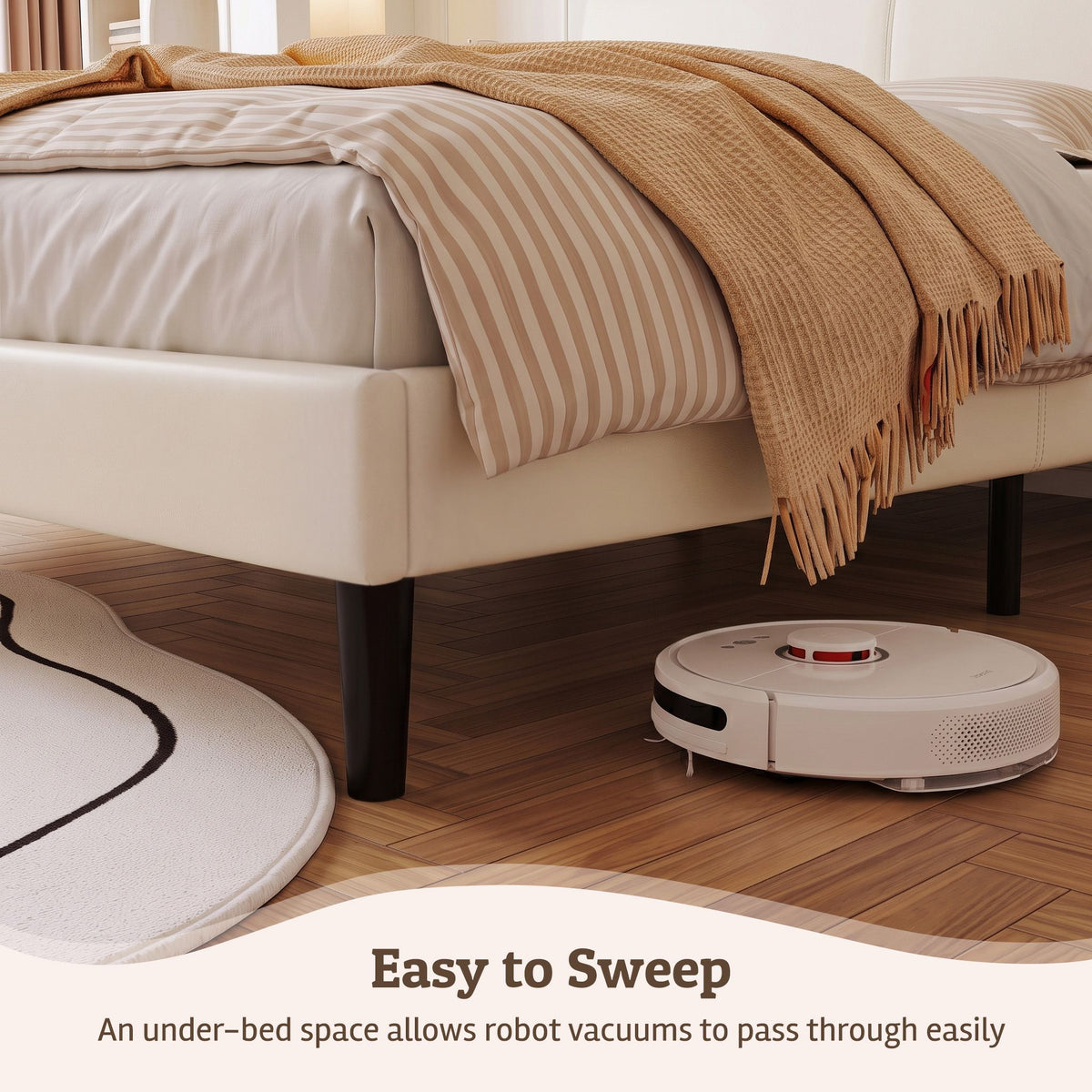 Artiss KORIN bed frame on 17cm raised legs for easier under-bed cleaning