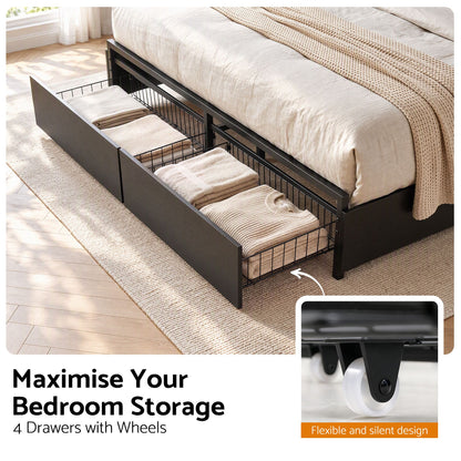 Artiss AXIS king bed frame in a black and grey finish