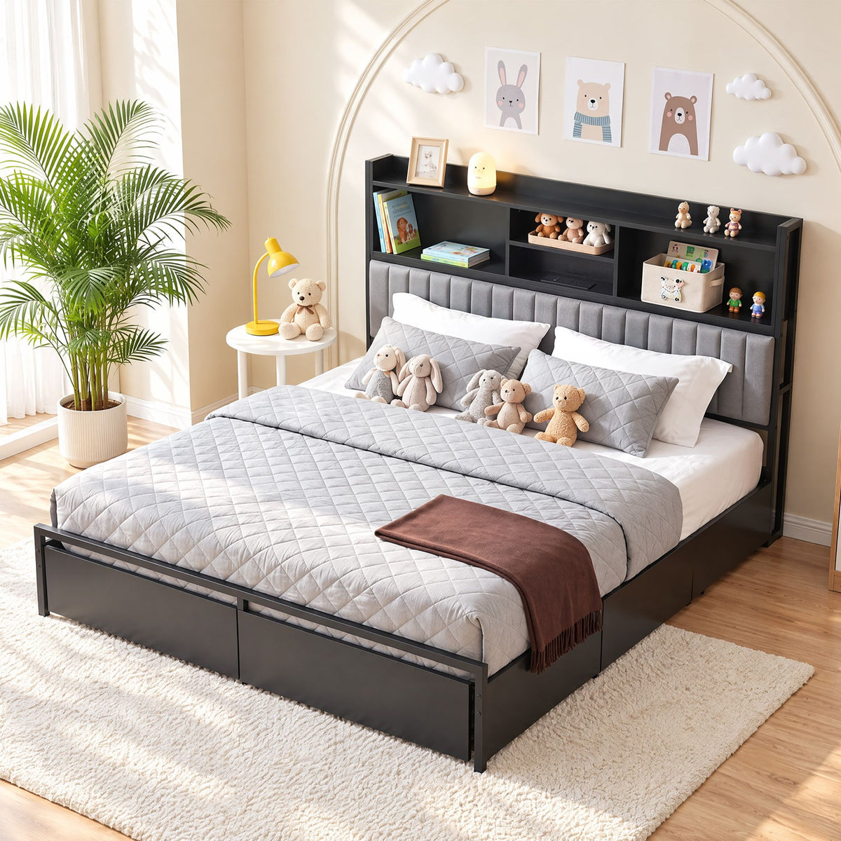 Mattress support area of 183cm x 205cm on an Artiss AXIS king bed frame