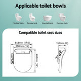 Compatible toilet seat sizes & applicable toilet bowls diagram for bathroom fixtures