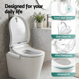 Smart toilet with seat sensor, slow-close lid, IPX4 waterproof, universal fit for modern bathrooms