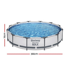 Bestway Steel Pro 366cm round above ground pool in white with filter pump - view 2